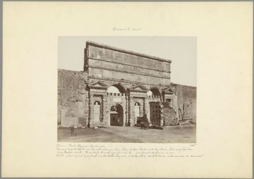 Porta Maggiore in Rome, with a horse-drawn carriage in the foreground