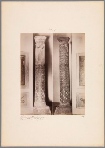 Two decorated columns in the Museo Nazionale in Naples