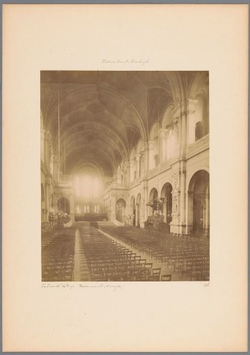 Interior of the Église de la Sainte-Trinité in Paris, with a view of the choir