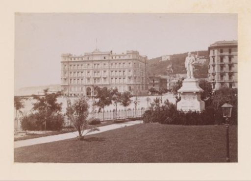 View of the Statue of Sigismondo Thalberg in the Villa Comunale in Naples, Italy