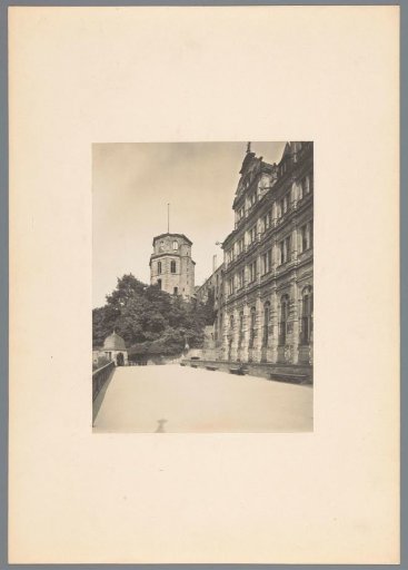 View of the facade and a tower of Heidelberg Castle