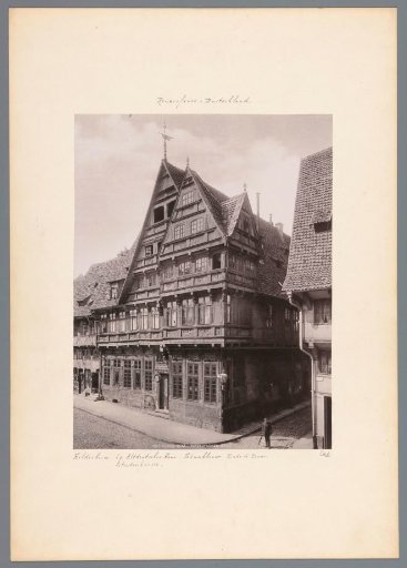 View of a half-timbered house in Hildesheim
