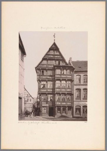 View of a half-timbered house in Hildesheim
