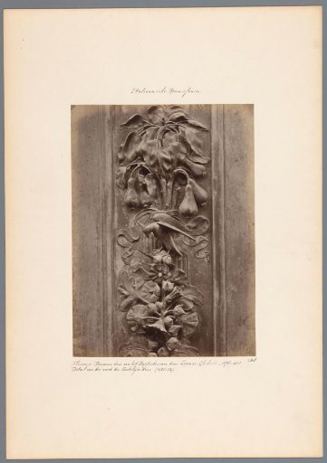 Relief of flowers and a bird, part of the bronze doors of the Florence Baptistery