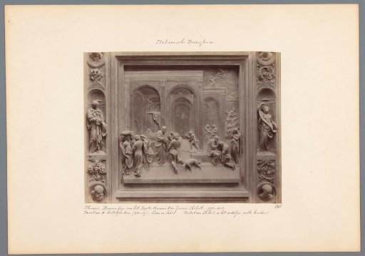 Panel from the bronze doors of the Baptistery in Florence, depicting Jacob and Esau