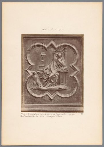 Panel from the bronze doors of the Baptistery in Florence, depicting John the Evangelist