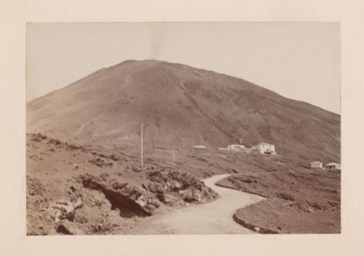 View of Mount Vesuvius with a cable railway, Italy