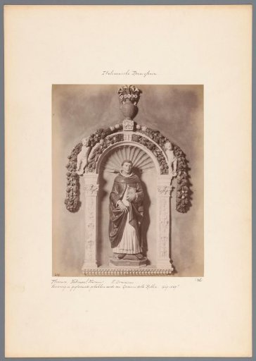Wall sculpture of a saint, presumably Dominic Guzman, by Giovanni della Robbia
