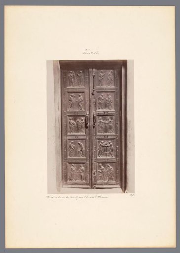Bronze doors by Donatello for the sacristy of the Basilica of Saint Lawrence in Florence