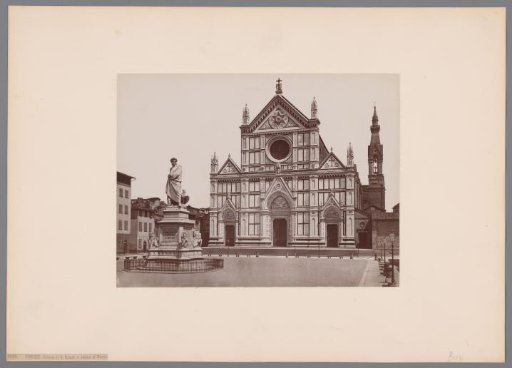 View of Santa Croce and the statue of Dante in Florence, Italy