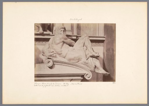 Personification of the Day on the tomb of Giuliano de' Medici by Michelangelo in the Medici Chapels in Florence