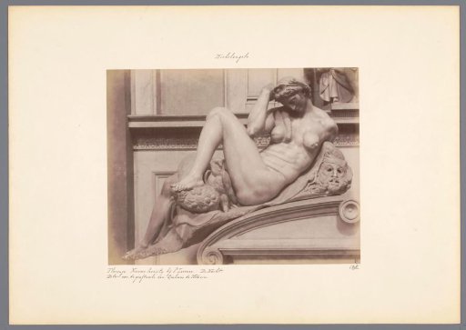 Personification of Night on the tomb of Giuliano de' Medici by Michelangelo in the Medici Chapels in Florence