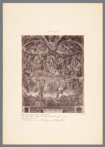 Fresco of The Last Judgment painted by Michelangelo in the Sistine Chapel in Rome