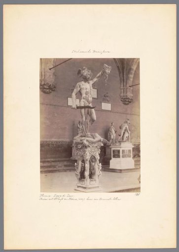 Sculpture of Perseus with the head of Medusa in the Loggia dei Lanzi in Florence
