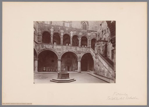 Courtyard of the Palazzo del Podestà in Florence, Italy
