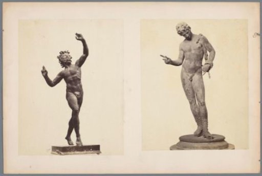 Overview of two bronze statues from Pompeii