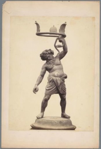 Bronze statue of Silenus with a snake, from Pompeii