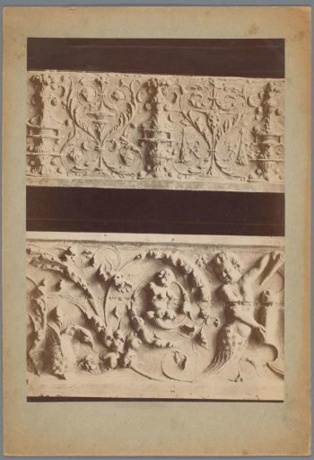Two reliefs with arabesques and candelabra