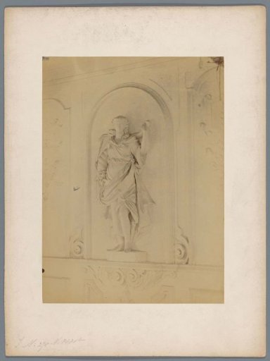 Stucco figure in the staircase of Huis ter Meer at Maarssen, representing a woman with the Horn of Plenty