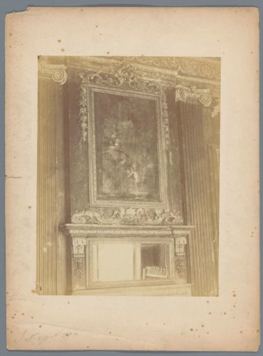 Fireplace with a mirror and a painting in a house at the Noordeinde in The Hague