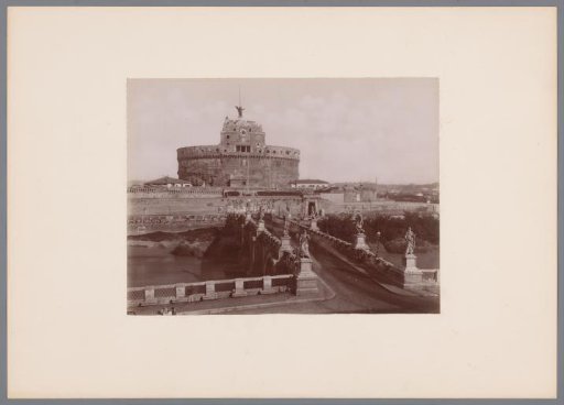 View of the Bridge of Angels and the Castle of Angels in Rome, Italy