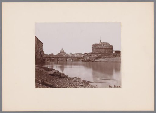 View of the Bridge of Angels and the Castle of Angels in Rome, Italy