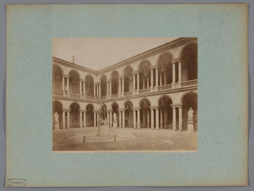 Courtyard of the Palazzo di Brera in Milan, Italy