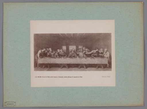 Photographic reproduction of a print after the fresco The Last Supper by Leonardo da Vinci in the monastery of S. Maria delle Grazie