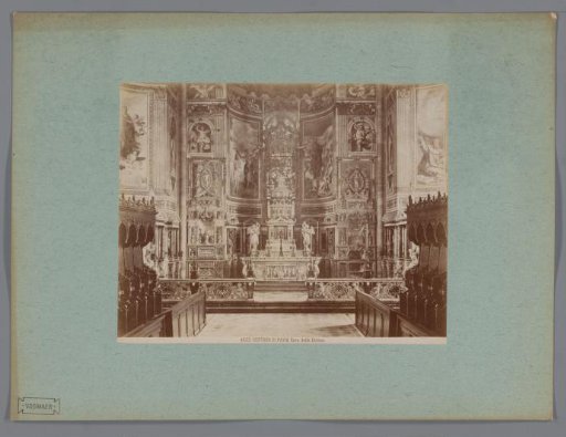 Interior of the monastery church Certosa di Pavia, seen towards the choir, Pavia, Italy