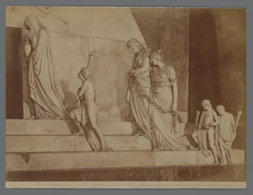 Detail of the monument to Canova in Venice, Italy