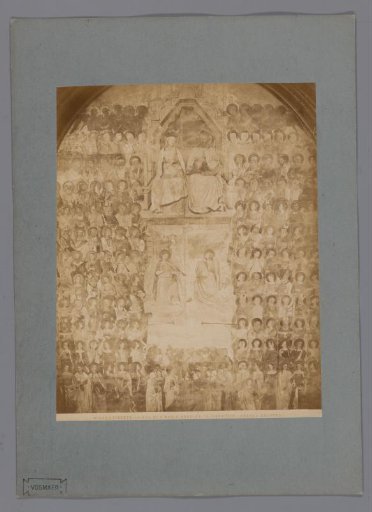 Photographic reproduction of the fresco Paradise after Orcagna in the Santa Maria Novella in Florence, Italy