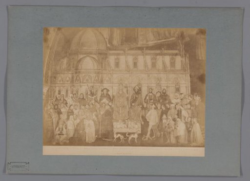 Photographic reproduction of a detail of a fresco after Simone Martini in the Santa Maria Novella in Florence, Italy