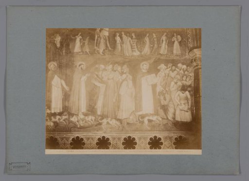 Photographic reproduction of a detail of a fresco after Simone Martini in the Santa Maria Novella in Florence, Italy