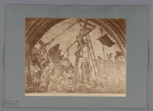 Photographic reproduction of the painting Martyrdom of Saint Philip after Filippino Lippi in the Santa Maria Novella in Florence, Italy