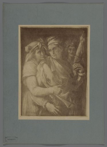 Photographic reproduction of the painting The Three Fates by Rosso Fiorentino in the Palatine Gallery, Florence, Italy