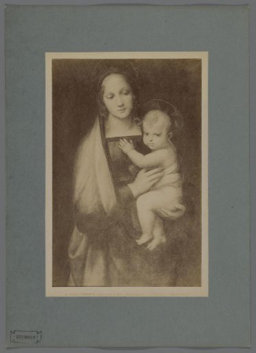 Photographic reproduction of the painting Madonna del Granduca by Raphael in the Palatine Gallery, Florence
