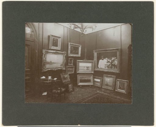 Interior with paintings, possibly a museum
