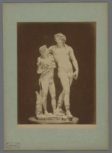 Sculpture of Bacchus and Ampelos in the Uffizi Gallery, Florence, Italy