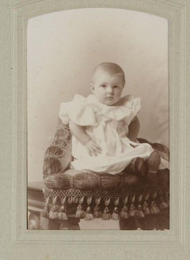 Portrait of a baby on a chair