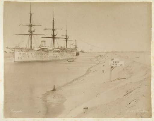 Large sail and steamship in the Nile
