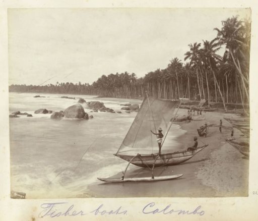 Local Catamaran Fishing Boats on the Beach of Colombo