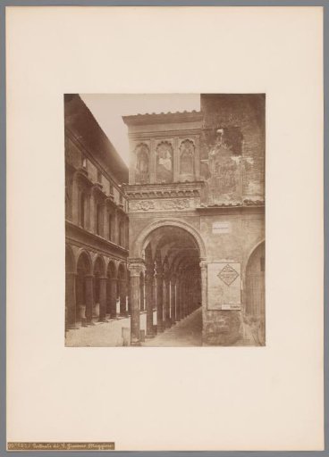 View of the gallery of San Giacomo Maggiore in Bologna, Italy