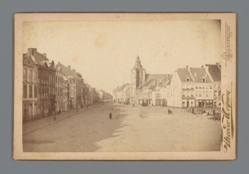 View of the Boschstraat with the Sint-Matthias Church in Maastricht