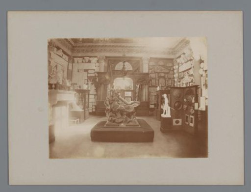 View of a hall with plaster statues