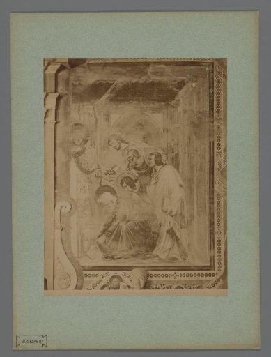 Photoreproduction of the fresco Incredulity of Thomas by Buffalmacco in the Camposanto in Pisa, Italy
