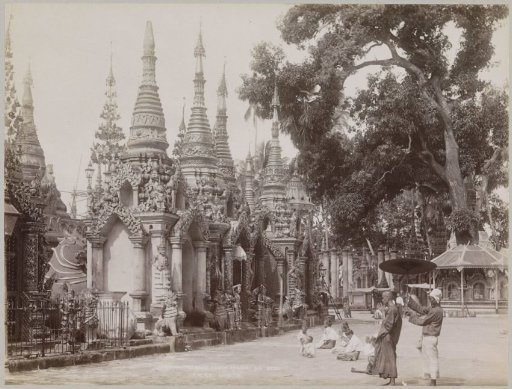 Devotees at the Shwedagon pagoda, Yangon, Myanmar