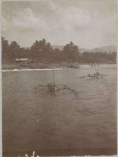 Two boats in Wijnkoopsbaai, Dutch East Indies