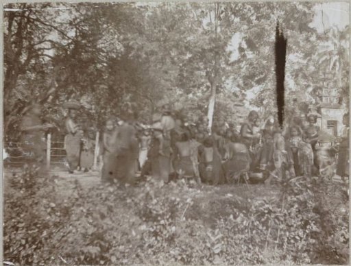Group of people at a cremation ceremony, Bali