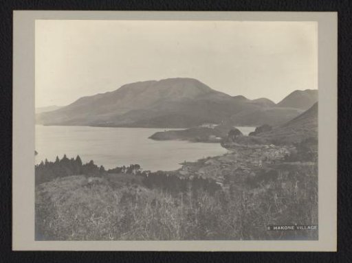 View of village and Lake Hakone, Hakone