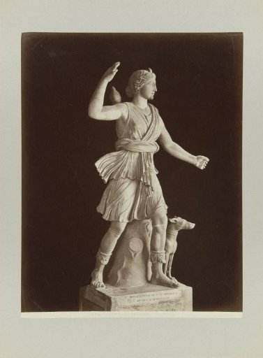 Sculpture of Diana the Huntress with a Dog